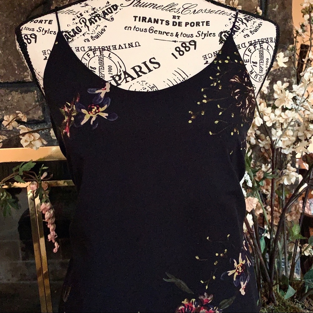 Navy Blue Dress With Floral Design NWOT - Picture 2 of 10